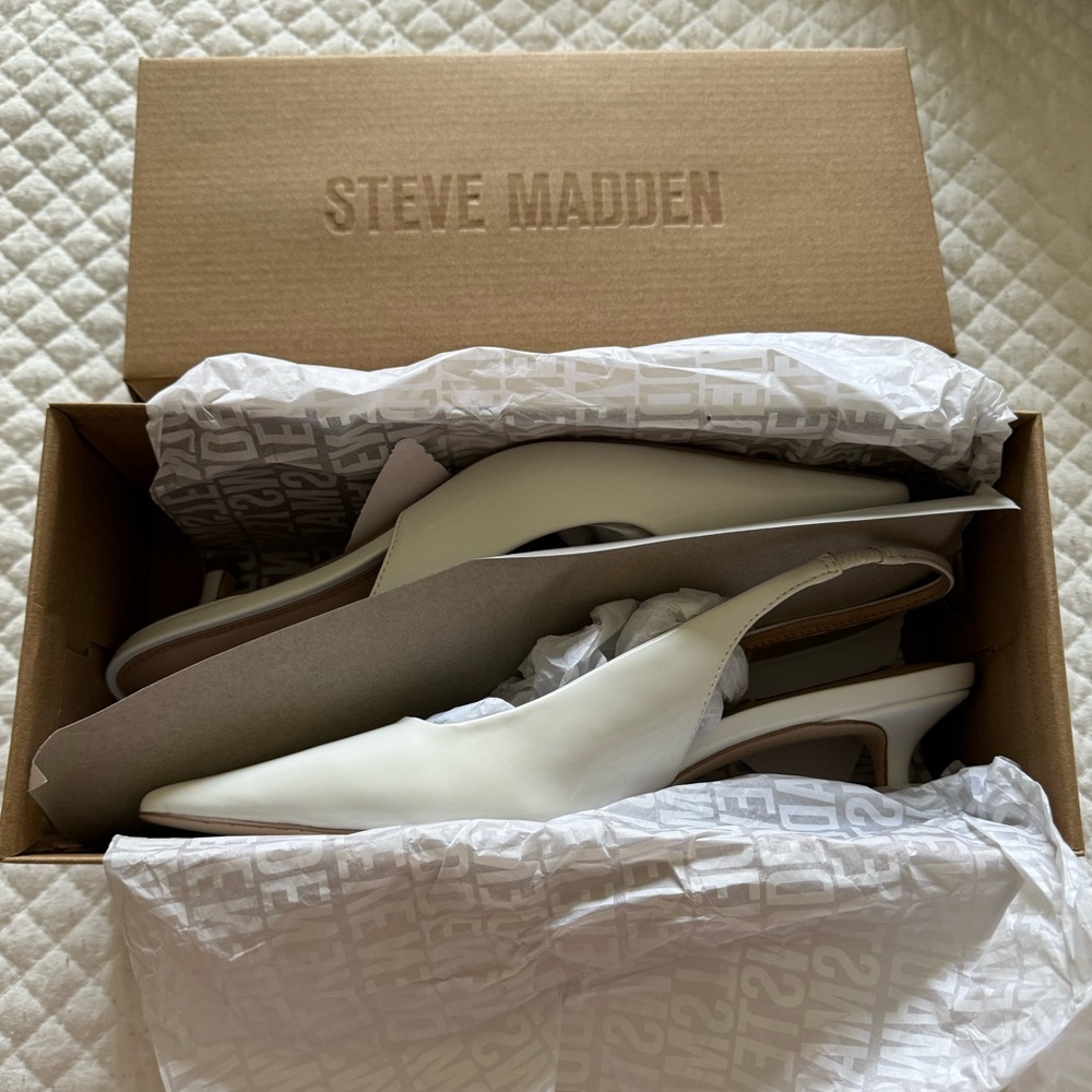 Steve Madden White Short Heels